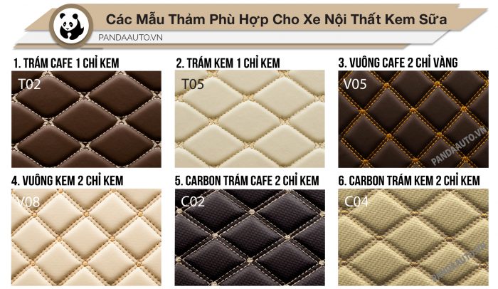 Bảng mẫu thảm phù hợp với nội thất màu be